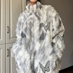 Butterfly Aesthetic Oversized Fur Jacket - boogzel clothing