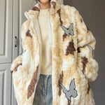 Butterfly Aesthetic Oversized Fur Jacket - boogzel clothing