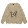 butterfly aesthetic distressed sweater boogzel clothing