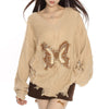 butterfly aesthetic distressed sweater boogzel clothing