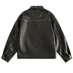 brown distressed leather jacket boogzel clothing