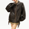 embossed butterfly leather jacket boogzel clothing