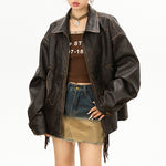 butterfly distressed leather jacket boogzel clothing