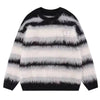 butterfly fuzzy striped sweater boogzel clothing