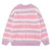 butterfly fuzzy striped sweater boogzel clothing