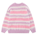 butterfly fuzzy striped sweater boogzel clothing