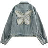 butterfly patch y2k denim jacket boogzel clothing