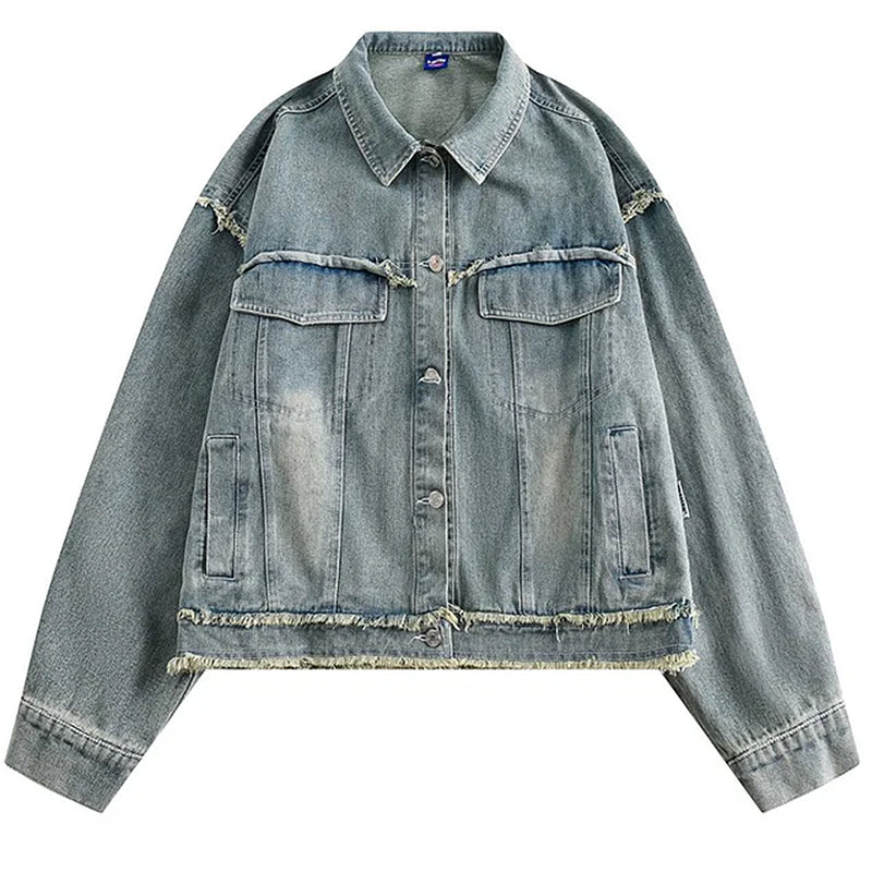 butterfly patch y2k denim jacket boogzel clothing