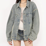 butterfly patch y2k denim jacket boogzel clothing