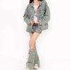 butterfly patch y2k denim jacket boogzel clothing