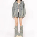 butterfly patch y2k denim jacket boogzel clothing