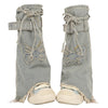 butterfly patch y2k denim leg warmers boogzel clothing