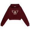 butterfly print crop hoodie boogzel clothing