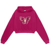 butterfly print crop hoodie boogzel clothing