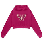 butterfly print crop hoodie boogzel clothing