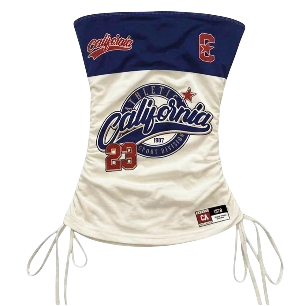 california print tube top boogzel clothing