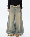 camouflage star wide leg jeans boogzel clothing