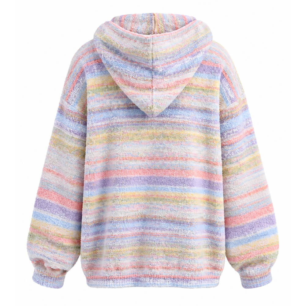 candy stripe knit zip-up hoodie boogzel clothing