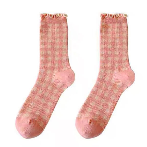 pink plaid socks boogzel clothing