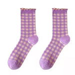 purple plaid socks boogzel clothing