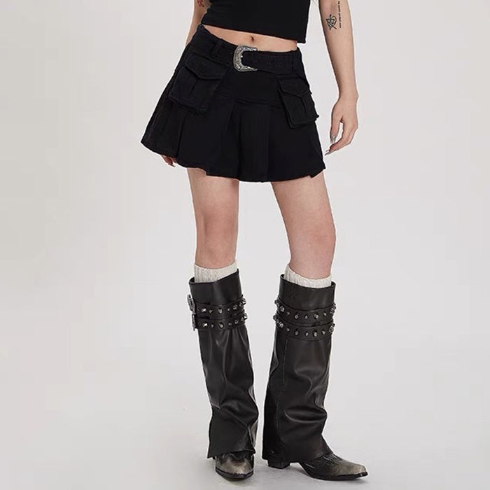 black cargo mini skirt boogzel clothing