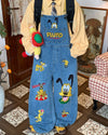 cartoon embroidery denim overalls boogzel clothing