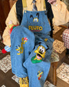cartoon embroidery denim overalls boogzel clothing