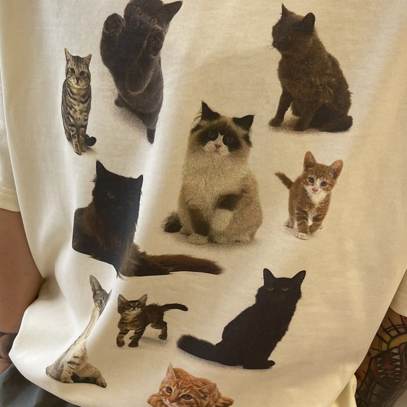 Cat Print Aesthetic T-Shirt