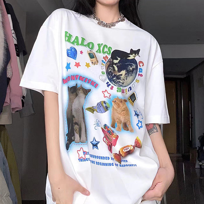 cat planet graphic tee boogzel clothing