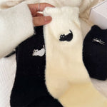 cat embroidery fuzzy socks boogzel clothing