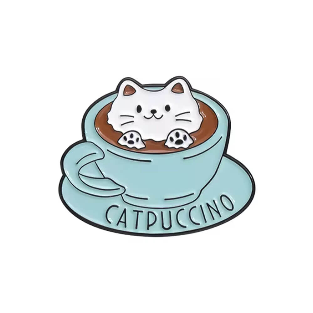 catpuccino brooch pin boogzel clothing