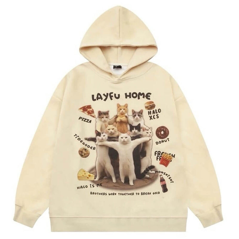 cat squad oversized hoodie boogzel clothing