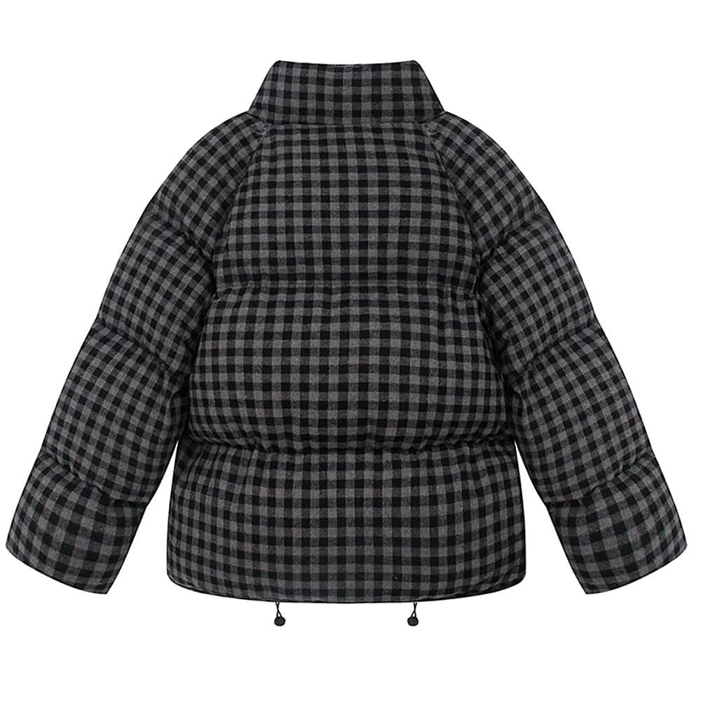 checkered puffer jacket boogzel clothing