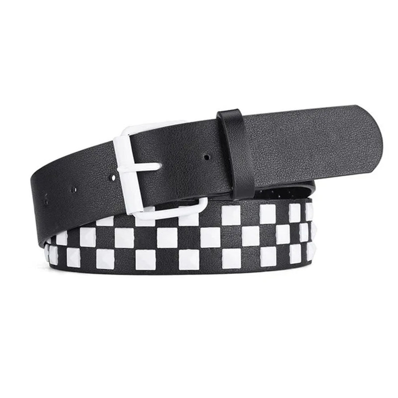 black and white checkered belt boogzel clothing