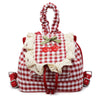 cherry embroidery gingham backpack boogzel clothing