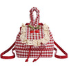 cherry embroidery gingham backpack boogzel clothing