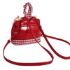 cherry embroidery gingham backpack boogzel clothing