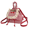 cherry embroidery gingham backpack boogzel clothing