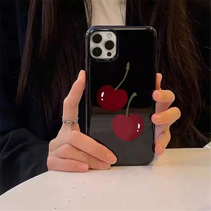cherry black iphone case boogzel clothing