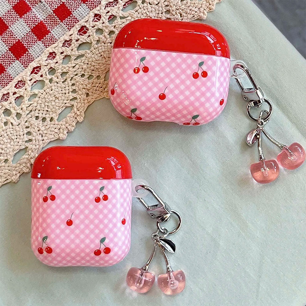 cherry checkered airpods case boogzel clothing