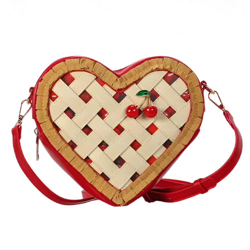 cherry pie heart shaped bag boogzel clothing