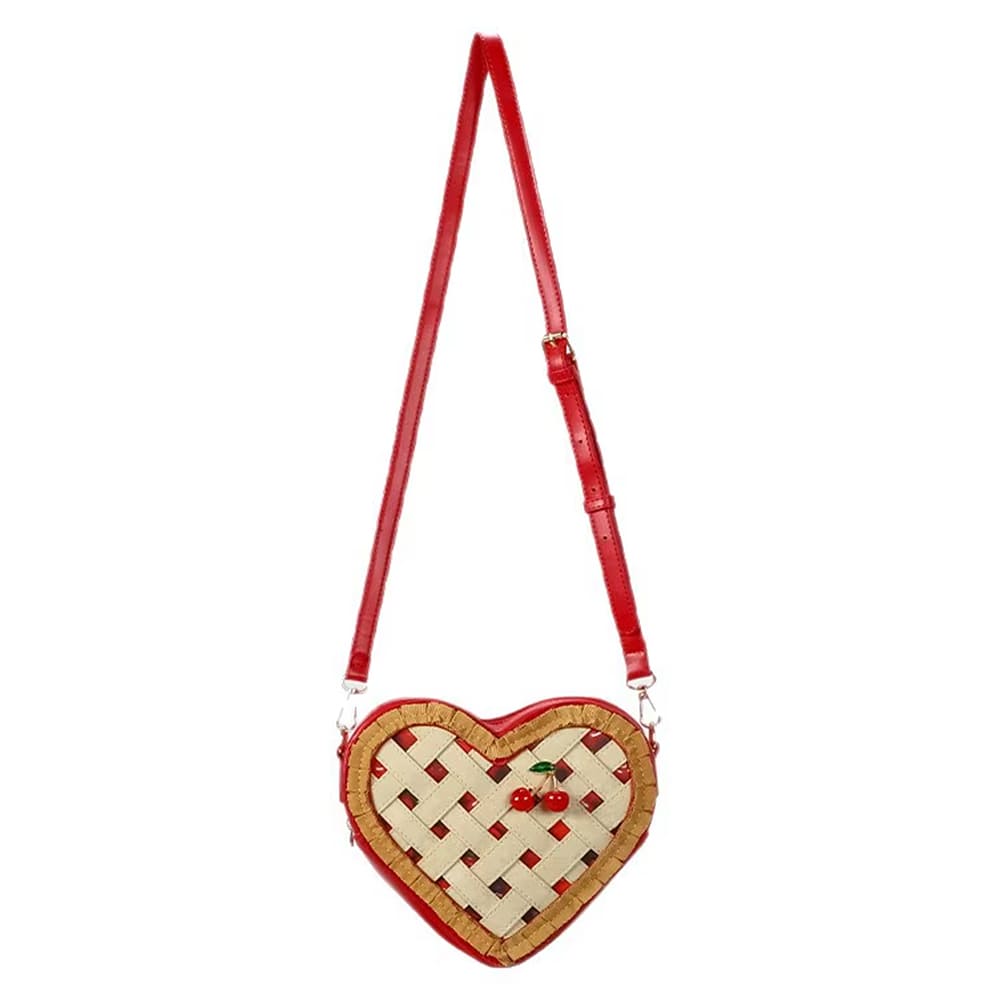 cherry pie heart shaped bag boogzel clothing