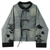 chinese style embroidered denim jacket boogzel clothing