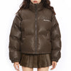 chocolate brown puffer jacket boogzel clothing