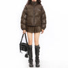 chocolate brown puffer jacket boogzel clothing