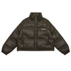 chocolate brown puffer jacket boogzel clothing