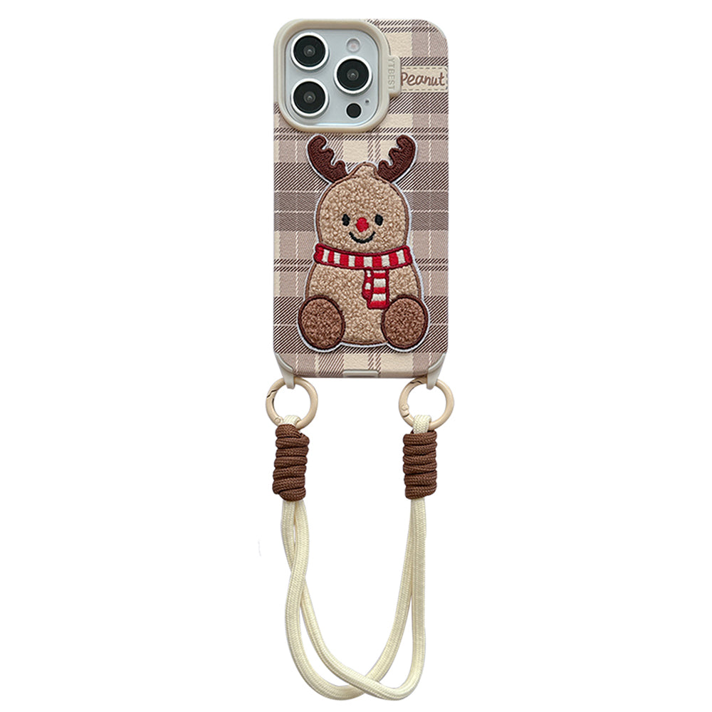 christmas deer embroidery iphone case boogzel clothing