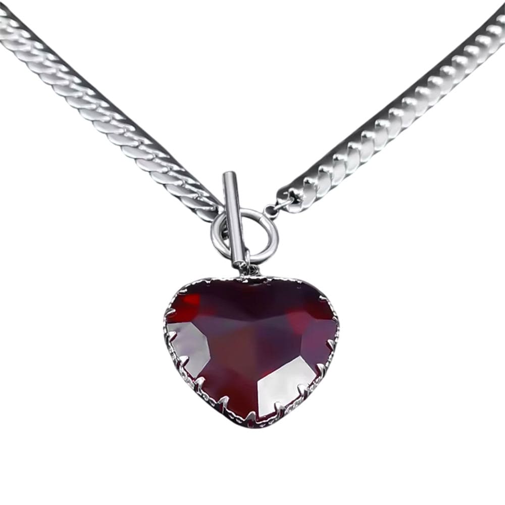 chunky heart pendant necklace boogzel clothing