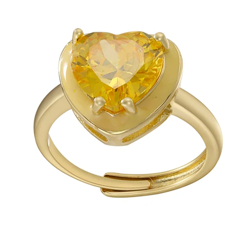 chunky heart rhinestone ring boogzel clothing