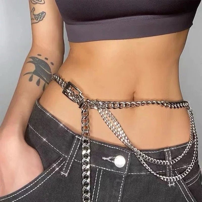 chunky layered chain belt boogzel clothing